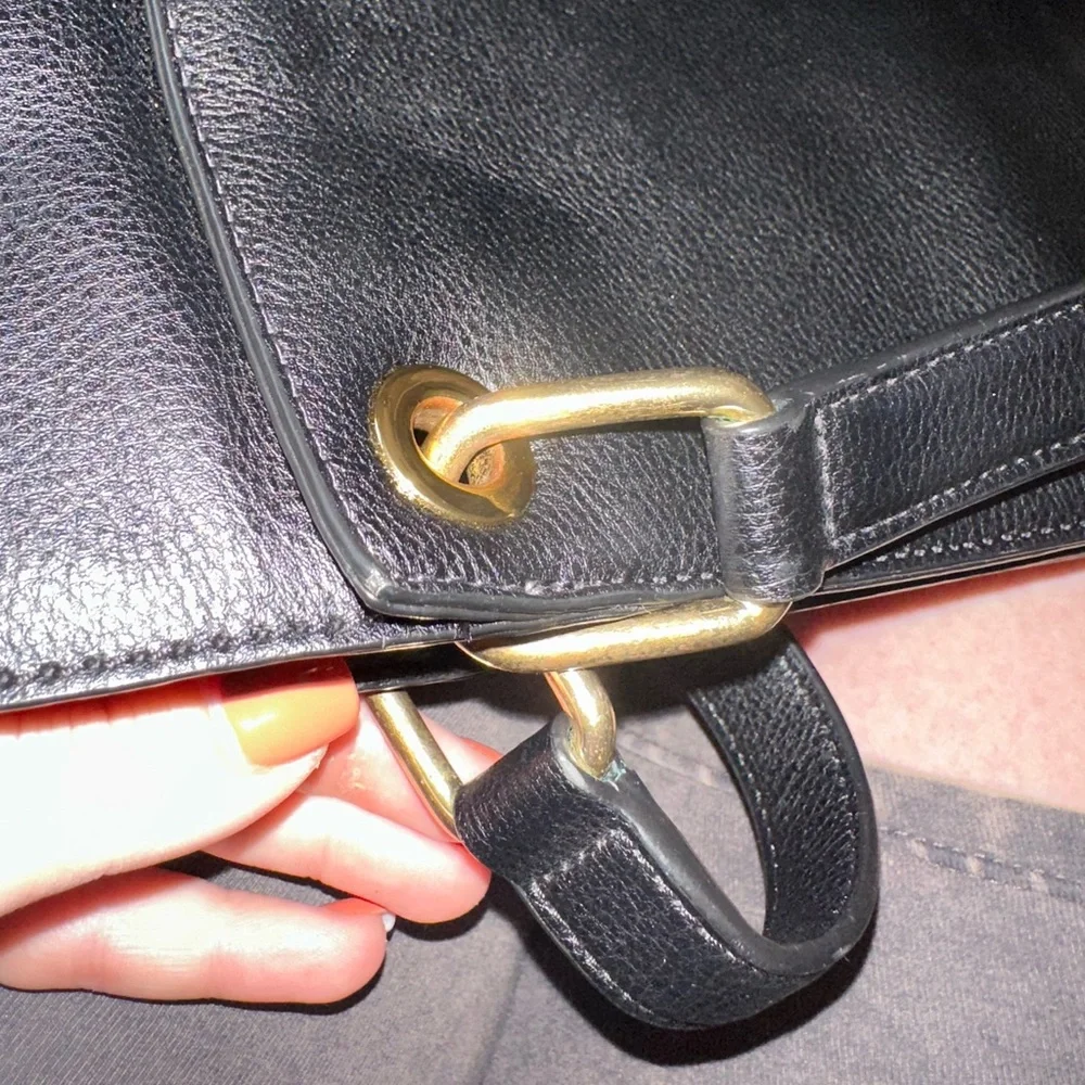 Lauren Ralph Lauren Blue Tote with Gold Accents shoulder bag